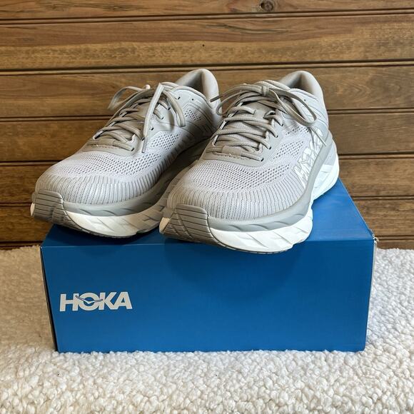 Hoka One One Other - HOKA Men’s Bondi 7 Size 11 2E Harbor Mist Gray EVA Midsole, Mesh Uppers Walk Run